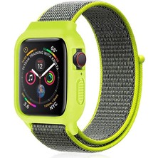 Watch 38MM Hasırlı Cırtcırtlı Kasalı Kordon - Yeşil