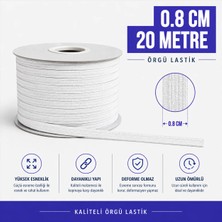 2 Adet 0.80 cm  Lastik Toplam 20 Metre Beyaz Bel Don Lastiği
