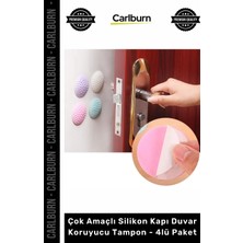 Carlburn Özel Üretim Darbe Emici Beyaz Mobilya Çok Amaçlı Silikon Kapı Duvar Koruyucu Tampon 4lü Paket