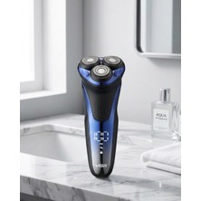 3 Başlıklı Elektrikli Tıraş Makinesi Su Geçirmez Dijital Göstergeli