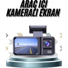 Dvr Araç Içi Kamera Ön Iç Kamera 2 Inç Ekranlı Çift Kamera