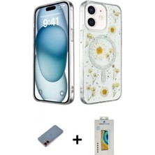 Marsilyan™- iPhone 12 Kılıf Kozmos Doku - Siyah Polymer Nano Ekran Koruyucu + Kırmızı Metal Kamera Lens Koruma Cam