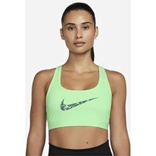 Nike Dri-Fit Swoosh Kadın Yeşil Spor Sütyeni