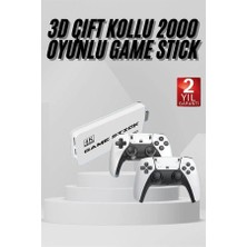 3D 4K 2000 Oyunlu Game Stick Oyun Konsolu Çift Konsol