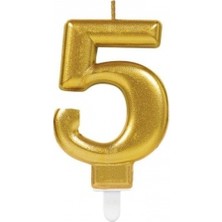 5 Rakam Mum Gold Renk