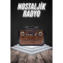 Eskitme Nostalji Tasarımlı Bluetoothlu Nostalji Radyo Ahşap Nostaljik Görünümlü