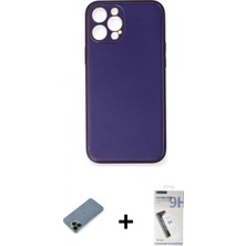 Marsilyan™- iPhone 12 Pro Kılıf Yadigar Klasik - Şeffaf Uv Polymer Nano Ekran Koruyucu + Siyah Shine Kamera Lens Koruma Cam