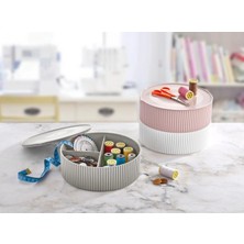 3 Gözlü Saklama Kabı Dikiş Takı Kutusu - Beyaz