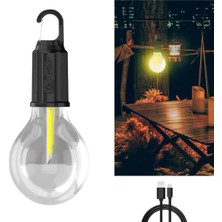 3 Farklı Mod Led'li Şarjlı Asma Kancalı Kamp Lambası Taşınabilir Ampul