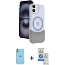 Marsilyan™- iPhone 11 Kılıf Kozmos Form Özel Seri - Şeffaf Royal Nano Ekran Koruyucu + Yeşil Neon Fosforlu Kamera Lens