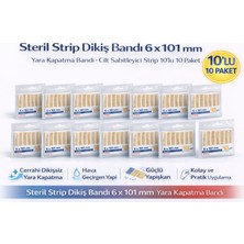 Mrt Teknik Steril Strip Dikiş Bandı 6 x 101 mm Yara Kapatma Bandı Cilt Sabitleyici Strip 10LU 10 Paket