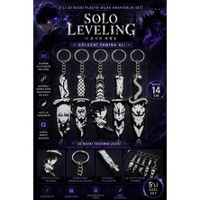 Figür Bende Solo Leveling 5’li Plastik Bıçak Anahtarlık Seti 3D Baskı Pla Anime Koleksiyon Seti 14 cm