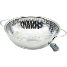 DS LLC 22CM  Metal Kulplu  Çelik Sepet Süzgeç Ince Tel Ayaklı