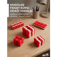 Minelly Mag-Blok Kırmızı Beyaz Sonsuz Stres Küpü - Modüler Katla Aç