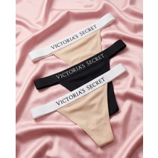 Victoria's Secret Victoria’s Secret 3'lü Pamuklu Lazer Kesim Pedli  Külot Hayalet