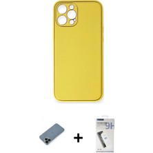 Marsilyan™- iPhone 12 Pro Kılıf Yadigar Klasik - Şeffaf Uv Polymer Nano Ekran Koruyucu + Siyah Shine Kamera Lens Koruma Cam