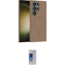 DS LLC Ieg™ Galaxy S24 Ultra Kılıf Siluet Doku Özel Seri - Siyah Durable Full Glue Curved Cam