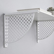 Mr.Bracket Beyaz Desen Plastik Raf Altı Tutucu Ayak 18CM - Çiçeklik L Raf Ayağı Duvar Montaj Destek Aparatı