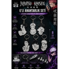 Figür Bende Jujutsu Kaisen 6’lı Anahtarlık Seti 3D Baskı Pla Anime Karakter Koleksiyon Seti 8 cm