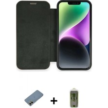 Marsilyan™- iPhone 12 Kılıf Siluet Minimal Serisi - Siyah Joko Magic 5d Hayalet Cam + Gold Shine Kamera Lens Koruma Cam