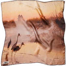 Silqoora %100 Ipek Bandana Fular Art Collection (55X55 Cm)-Józef Chełmoński (Turnalar)