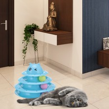 Tower Of Tracks Eğlenceli Üç Katlı Kedi Oyuncağı Seti Kedi Oyunu (4887) Midastech