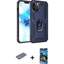 Marsilyan™- iPhone 12 Pro Max Kılıf Ahenk Klasik Koleksiyonu - Siyah 34D Izgaralı Cam + Sarı Renkli Kamera Lens Koruma Cam