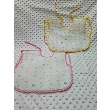 Berkaysun Tekstilden Pamuklu Bebek Mama Önlüğü Arkası Naylon 2 Adet 25X30cm Koldan Geçmeli