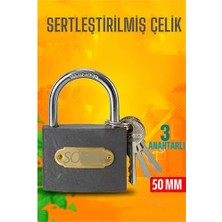 Turk Çelik Asma Kilit 50 mm 3 Anahtarlı