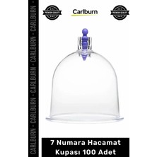 Carlburn #hacamat Pürüzsüz Tek Kullanımlık Hijyenik Vakumlu Orta Boy 7 Numara Hacamat Kupası 100 Adet