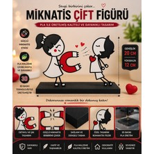 Figür Bende Mıknatıs Çift Figürü Pla 3D Baskı Dekoratif Masa Üstü Biblo 20X12 cm