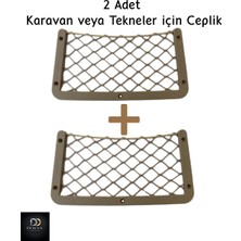 Dokya Dizayn 2 Adet Fileli Krem Rengi Ceplik. Araçlar, Tekneler ve Karavan Eşya Cepliği.