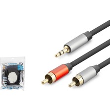 3.5 mm To 2 Rca Ses Kablosu 10 M - Siyah HDX1076 Midastech