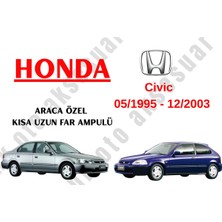 MFK Honda Civic 05/1995 - 12/2003 Araca Özel Kısa-Uzun Far Ampulü H4