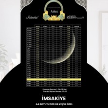 LTG Nova Ramazan Imsakiyesi - 300 gr - A4 Boyut Kişiye Özel Isimli & Logolu 10 Adet Siyah-Sarı