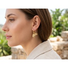 Museum Of You 14K Altın Renk Güneş Ay Yıldız Figürlü Üçlü Charm Halka Küpe - Xp