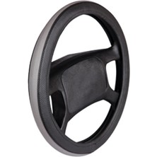 Ronanna Deri Direksiyon Kılıfı Geçme Çemberli Siyah Gri F-68