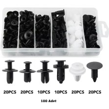 Ronanna 100 Parça Universal Oto Tampon Trim Döşeme Plastik Raptiye Klips Seti