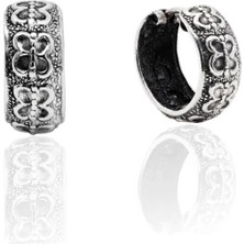 Oya Silver Minimal Etnik Kelebek Motifli Gümüş Halka Küpe 1.3x1.3cm [OYSY306]