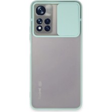 Moresun Buğz Xiaomi Redmi Note 11T Kılıf Palm Buzlu Kamera Sürgülü Silikon - Turkuaz