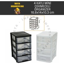 İnfeta 4 Katlı Mini Plastik Çekmeceli Düzenleyici Organizer Malzeme Kutusu Takı Hobi Takım Çantası