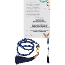 LTG Nova Namaz Tesbihi Vavlı 99'lu Cam Incili Ismi Azam Dua Kartı Ile Lacivert Renk Hediyelik