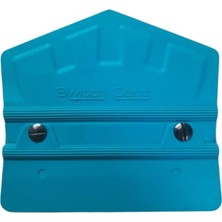 Ronanna Switch Card Üçgen Ragle Ppf/tph Cam Filmi Çekme Uygulama Aparatı Teflonlu 90A Sertlik 10X9CM Turkuaz Mavi