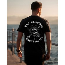 Punix Punıx Büyük Beden Bad Decınıos Good Storıes Sırt Baskılı Özel Tasarım Erkek  Yazlık  T-Shırt