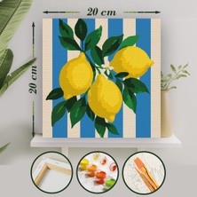 Palmiye Hobi Sanat Sayılarla Boyama 20X20 Tuval Seti Fırça Boya Dahil Çıtaya Gerili - Limon