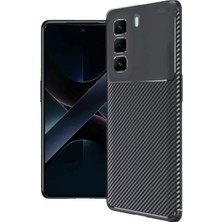 Moresun Buğz Infinix Hot 50 4g Kılıf Auto Focus Karbon Kapak - Siyah