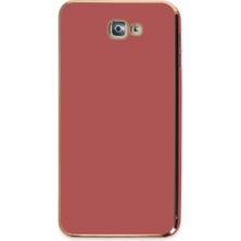 Moresun Buğz Samsung Galaxy J7 Prime Kılıf Volet Silikon - Kırmızı