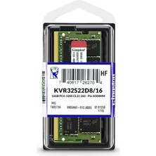 Ronanna Kıngston KVR32S22D8/16, 16GB, 3200MHZ, Ddr4, Sodimm Notebook Ram, 1,2V, CL22 (Kutulu)