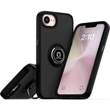 Moresun Buğz Iphone 16E Kılıf Montreal Yüzüklü Silikon Kapak - Siyah