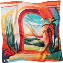 Silqoora %100 Ipek Bandana Fular Art Collention (55X55 Cm)-Arcadia